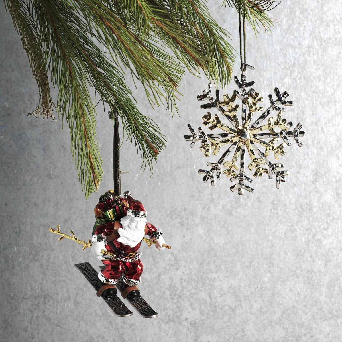 Skiing Santa Ornament