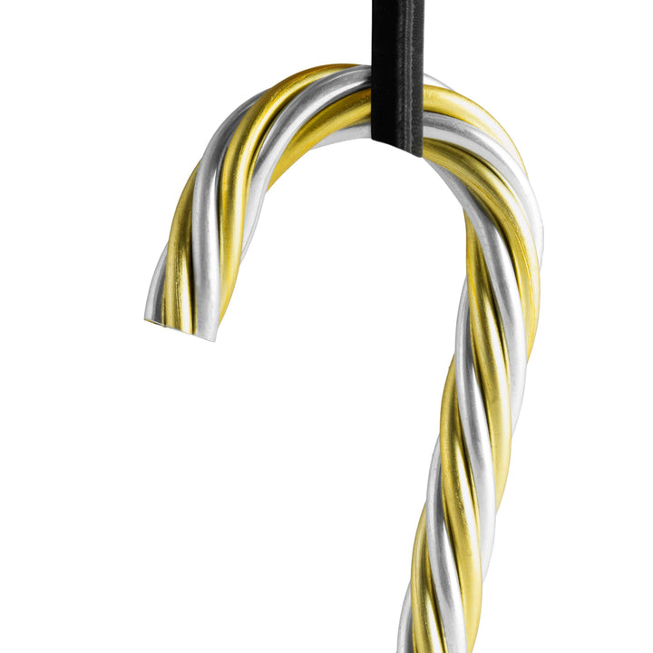 Twist Candy Cane Ornament - Gold Stripe