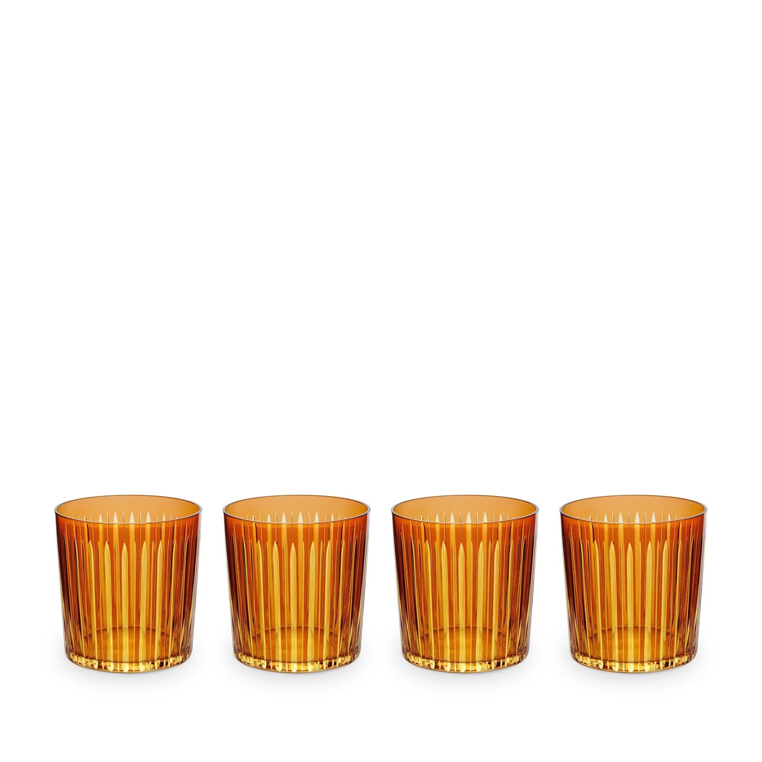 Prism Double Old Fashioned Glasses - Amber (Set of 4)