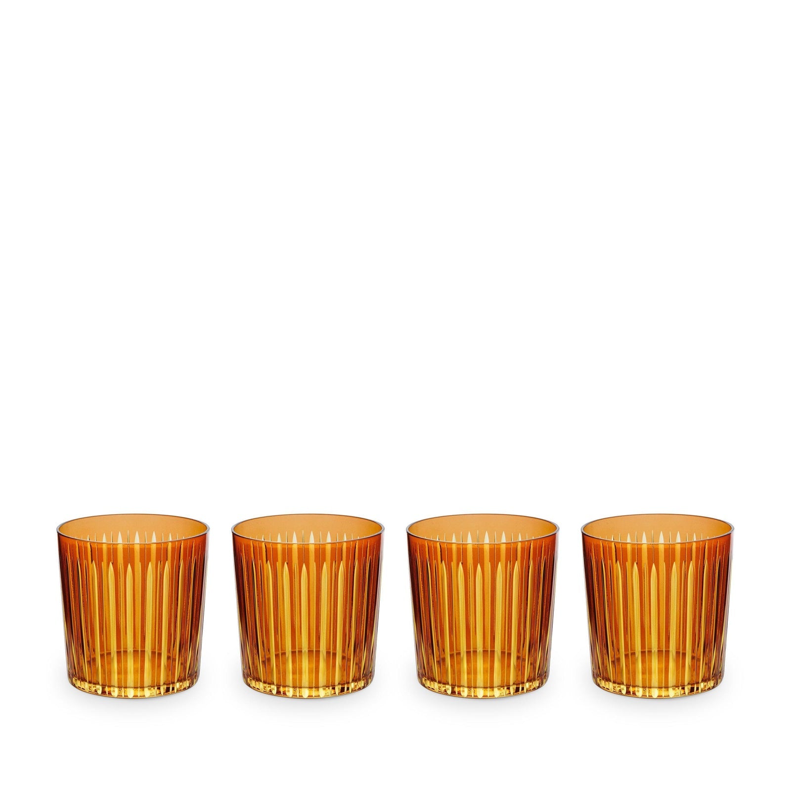 Prism Double Old Fashioned Glasses - Amber (Set of 4)