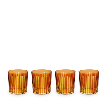 Prism Double Old Fashioned Glasses - Amber (Set of 4)