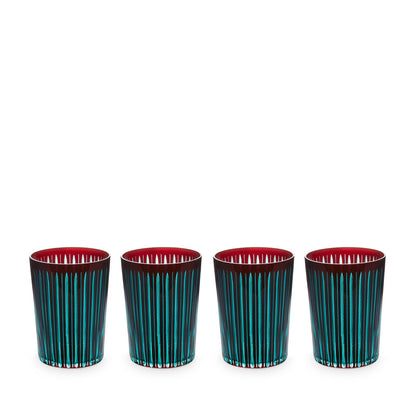 Prism Highball Glasses-Bordeaux (Set of 4)