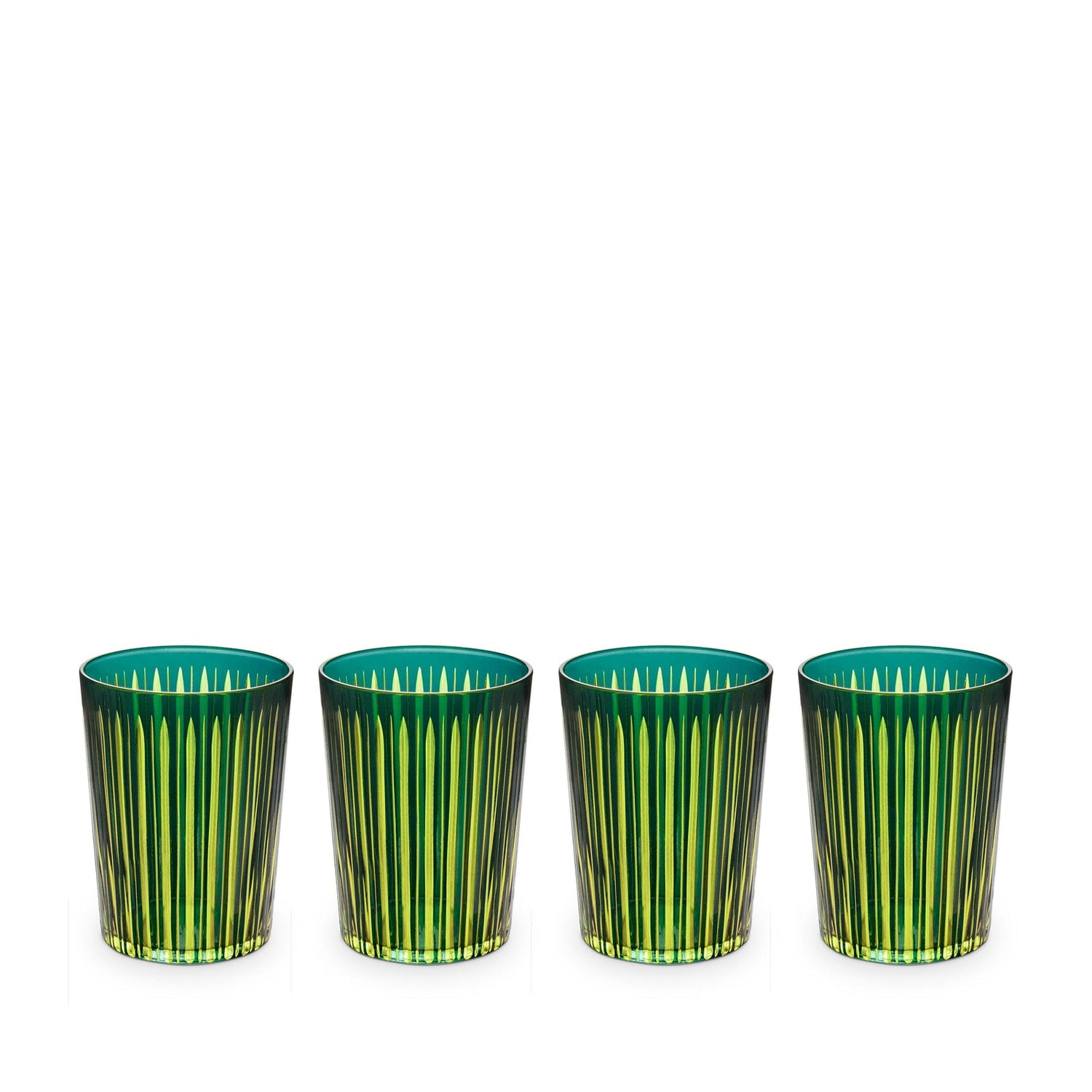 Prism Highball Glasses - Green (Set of 4)