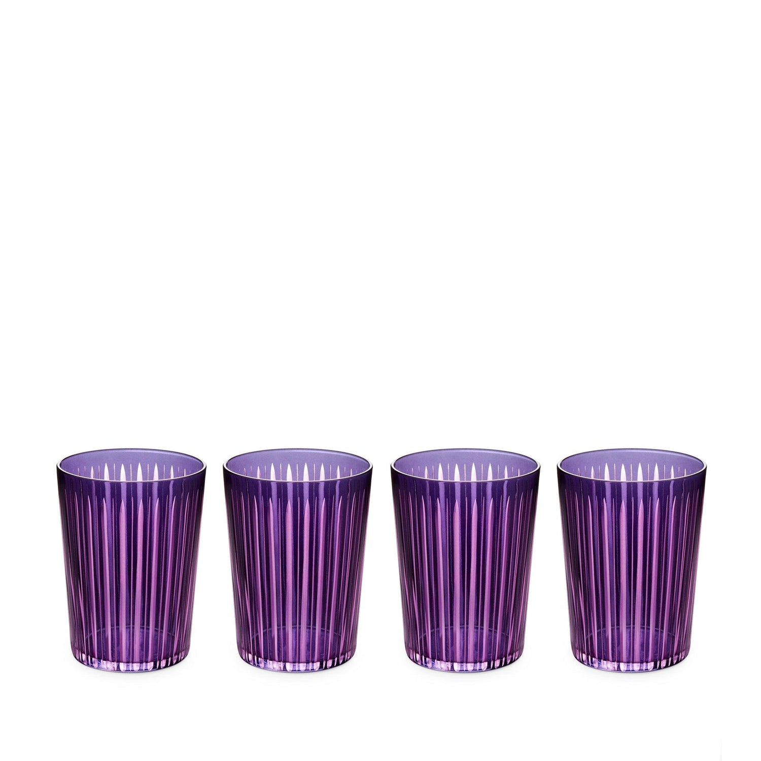 Prism Highball Glasses- Purple (Set of 4)