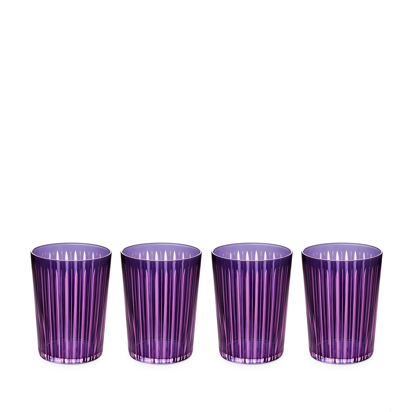 Prism Highball Glasses- Purple (Set of 4)