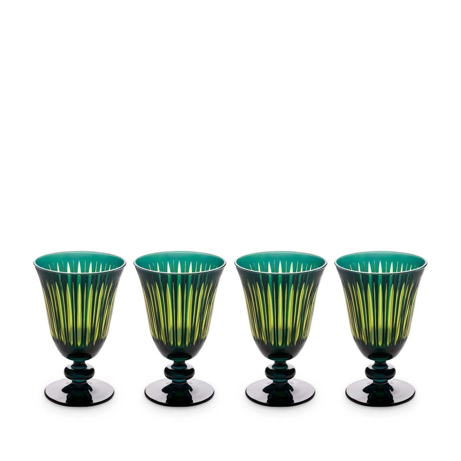 Prism Wine Glasses-Green (Set of 4)