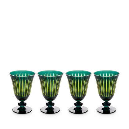 Prism Wine Glasses-Green (Set of 4)