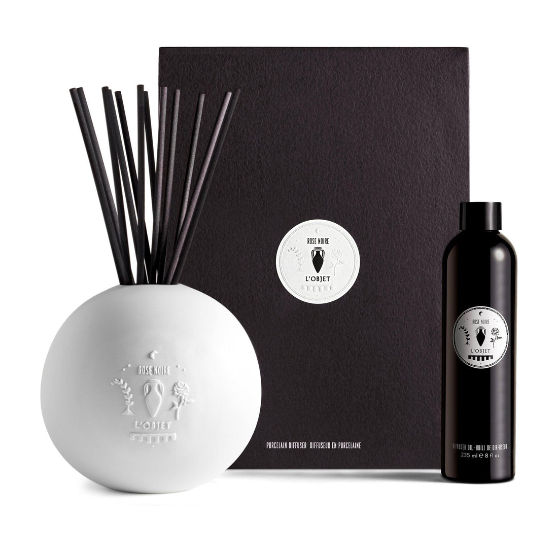 Rose Noire Porcelain Diffuser Set