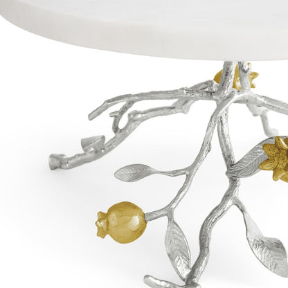 Pomegranate Silver &amp; Gold Cake Stand