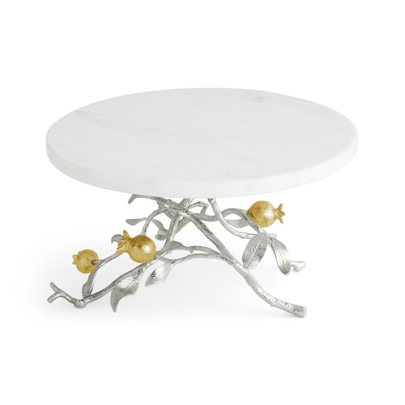 Pomegranate Silver &amp; Gold Cake Stand