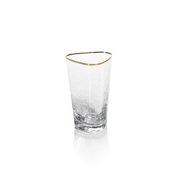 Aperitivo Triangular Highball Glass - Clear with Gold Rim Set Of 6