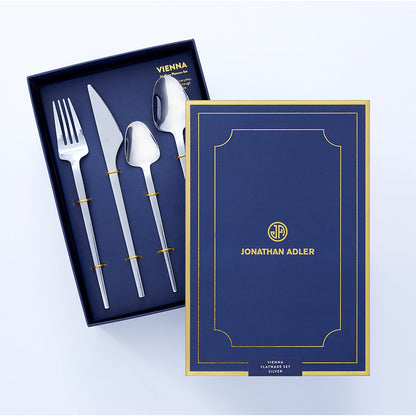 VIENNA 24-PIECE FLATWARE SET - SILVER