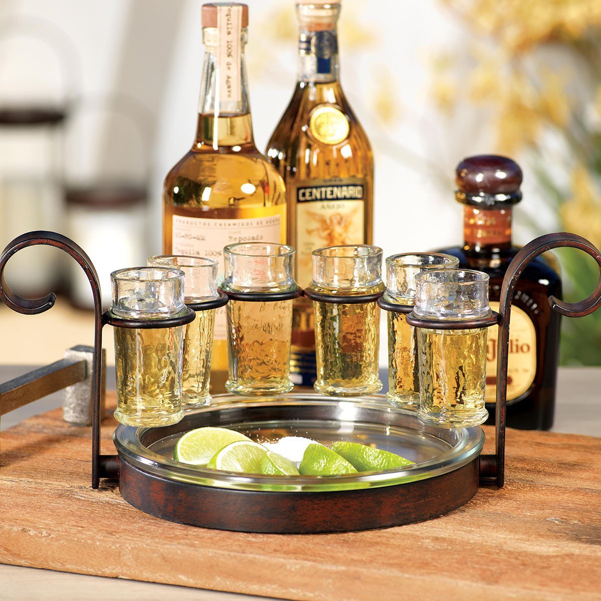 Fiesta Six Shot Tequila Set - Antique Brown