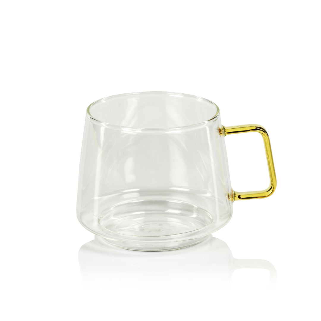 Cappucci Tea and Coffee Glass - Yellow Handle