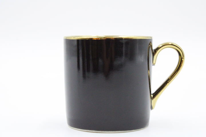 Set Of 6 Black\gold Coffee/ Espresso Cups