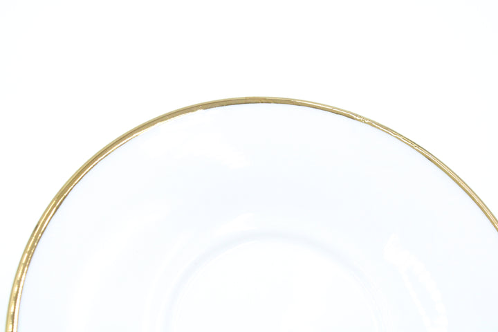 White Coffee Cup Gold Trim Set Of 6