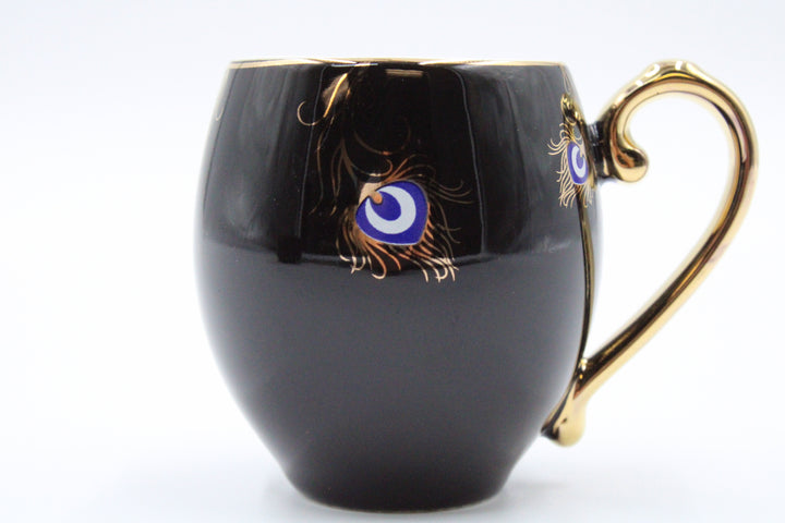 Black & Gold Evil Eye Espresso Cup & Saucer Set