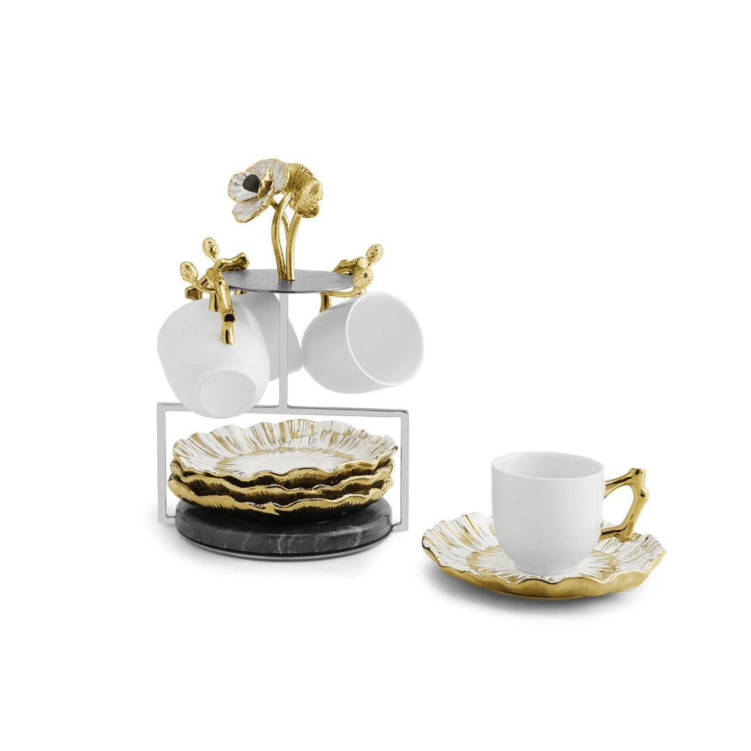 Anemone Demitasse Set w/ Stand