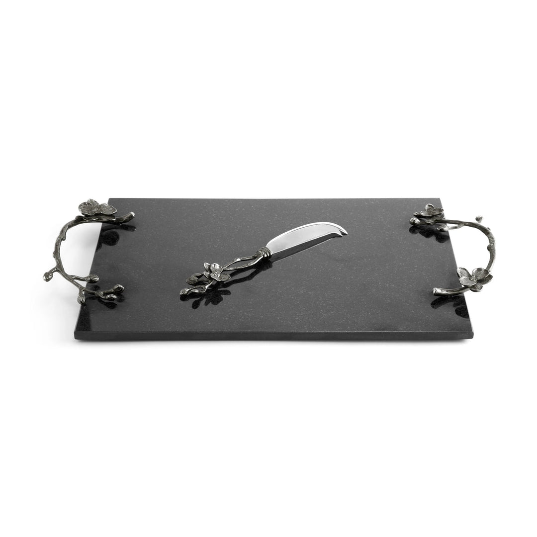 Black Orchid Cheese Board w/ Knife - LG