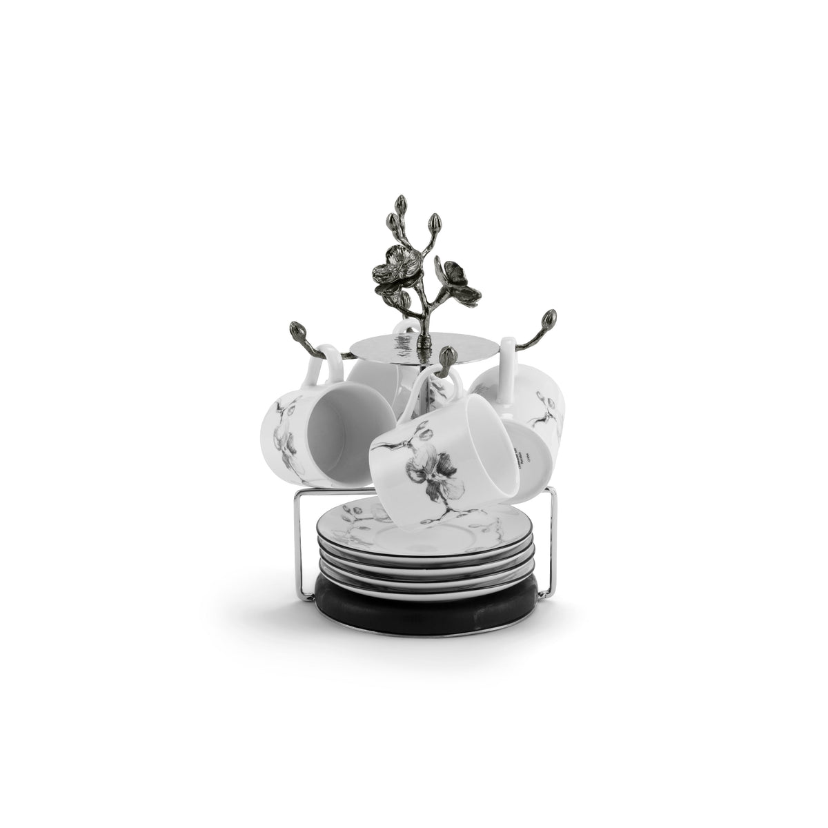 Black Orchid Demitasse - Set w/ Stand