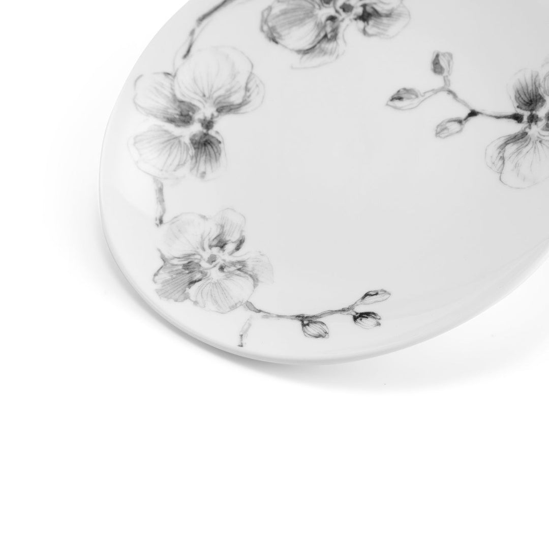 Black Orchid Tidbit Plate Set