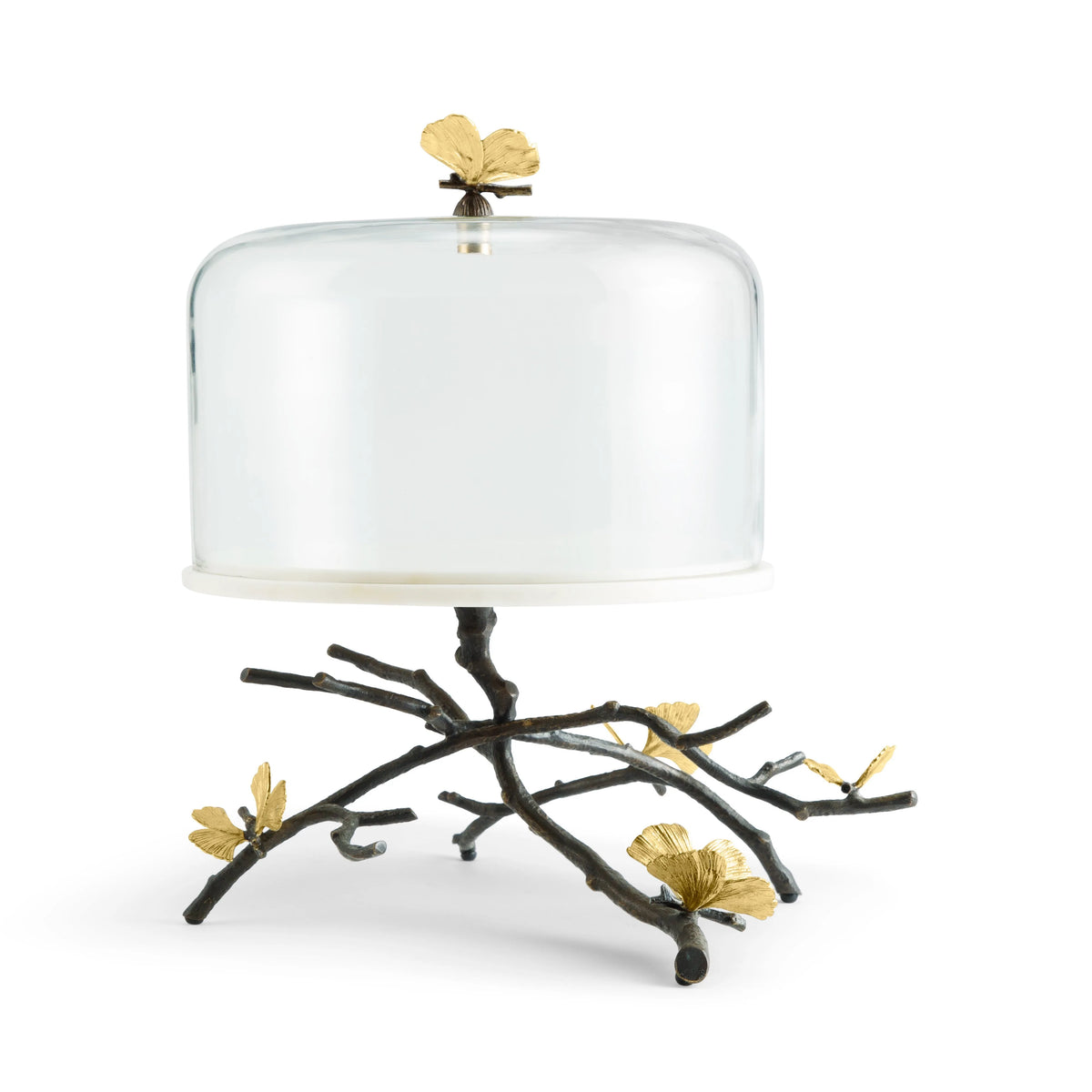 Butterfly Ginkgo Cake Stand w/ Dome