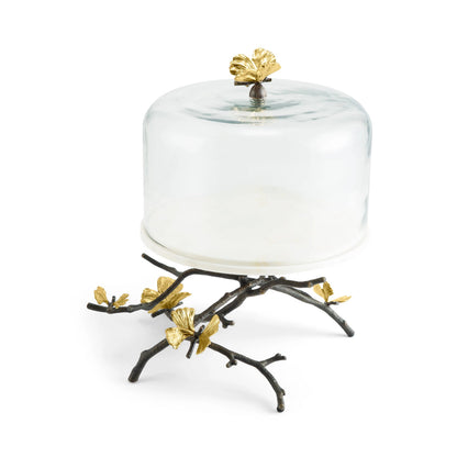 Butterfly Ginkgo Cake Stand w/ Dome