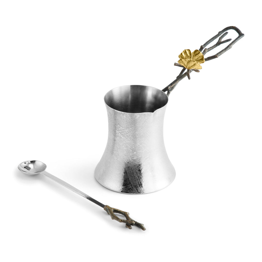 Butterfly Ginkgo Coffee Pot w/ Spoon - Medium
