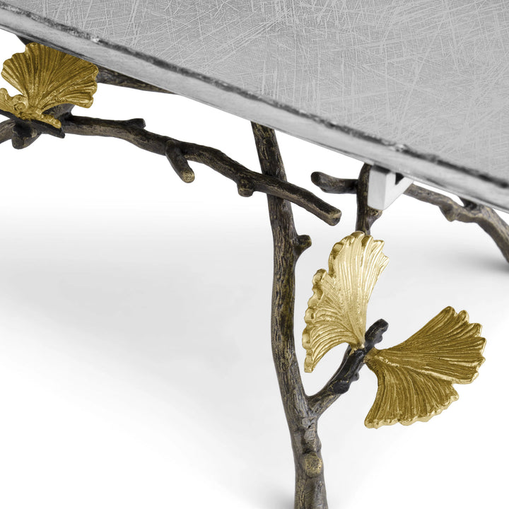 Butterfly Ginkgo Footed Tray - Centerpiece