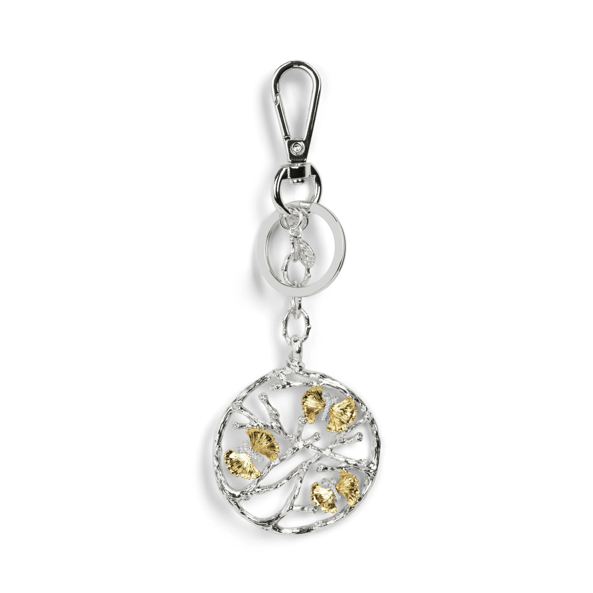 Butterfly Ginkgo Keychain - Medallion