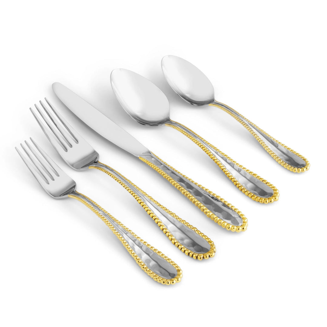 Molten 5-Piece Flatware Set - Gold