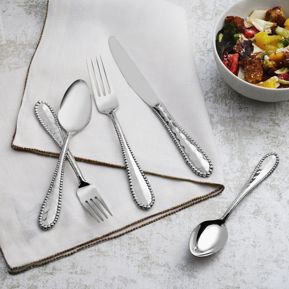 Molten 5-Piece Flatware Set - Silver