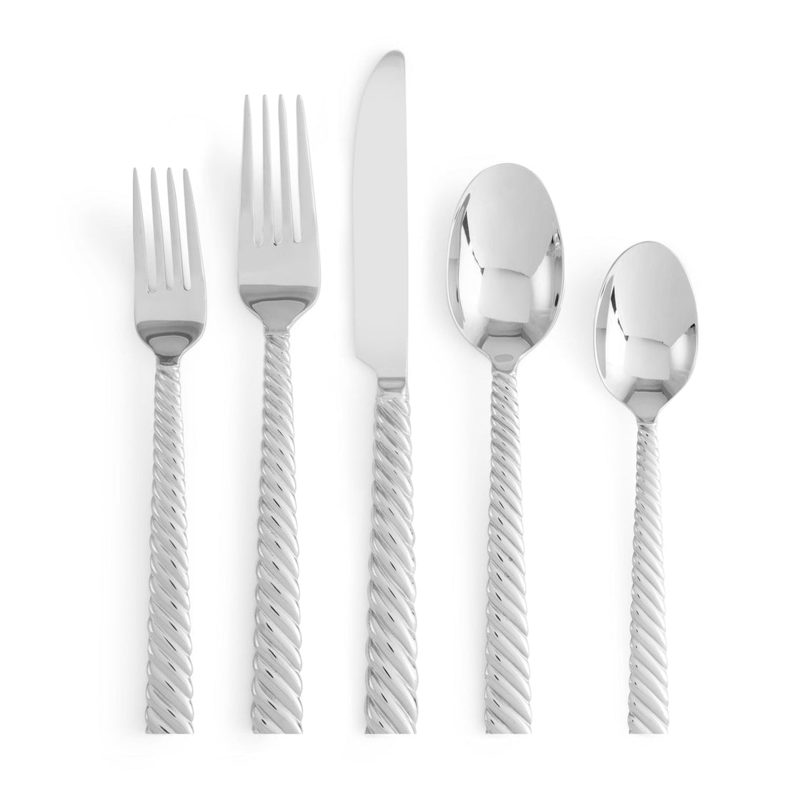 Twist 5-Piece Flatware Set - Silver