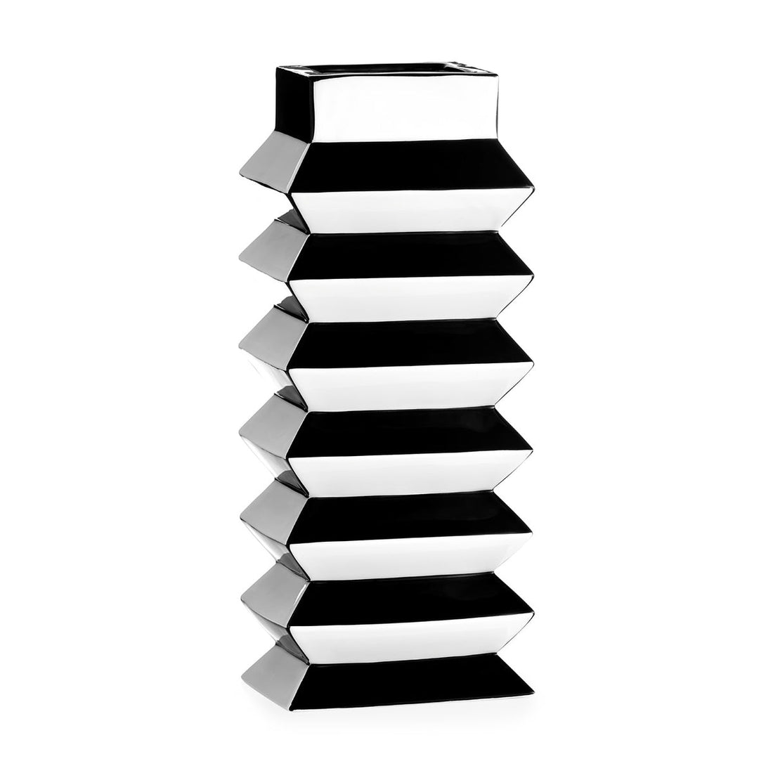 PLEAT LARGE VASE - BLACK/WHITE