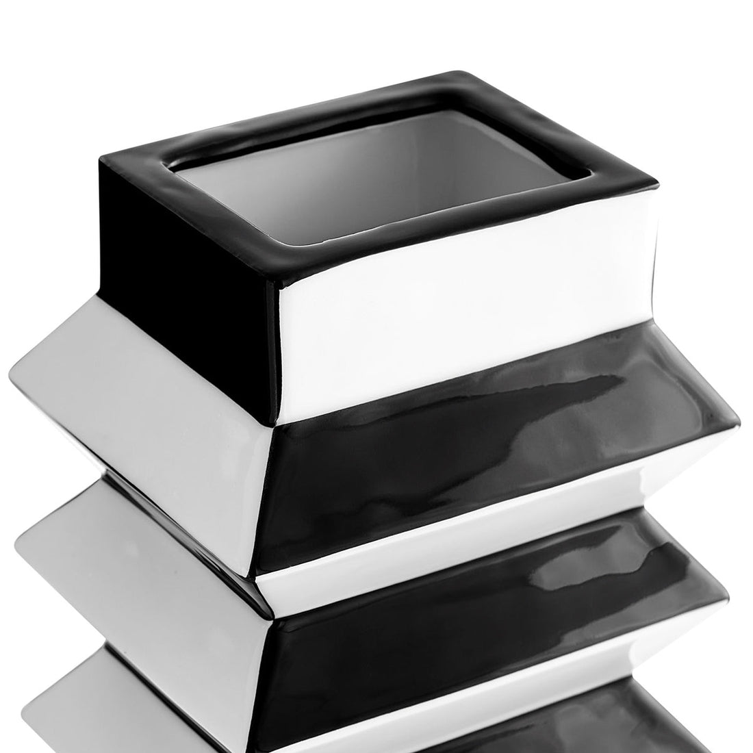 PLEAT LARGE VASE - BLACK/WHITE