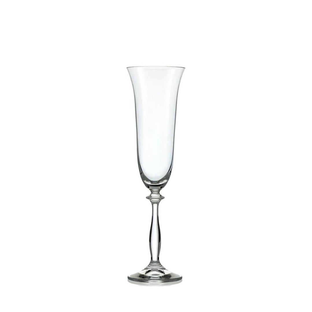 Angela - Bohemia Champagne Glass w/Stem 6pc Set